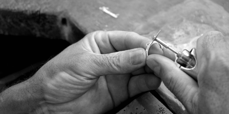 Man polishing a ring